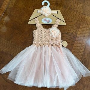 Newborn dress with headband
